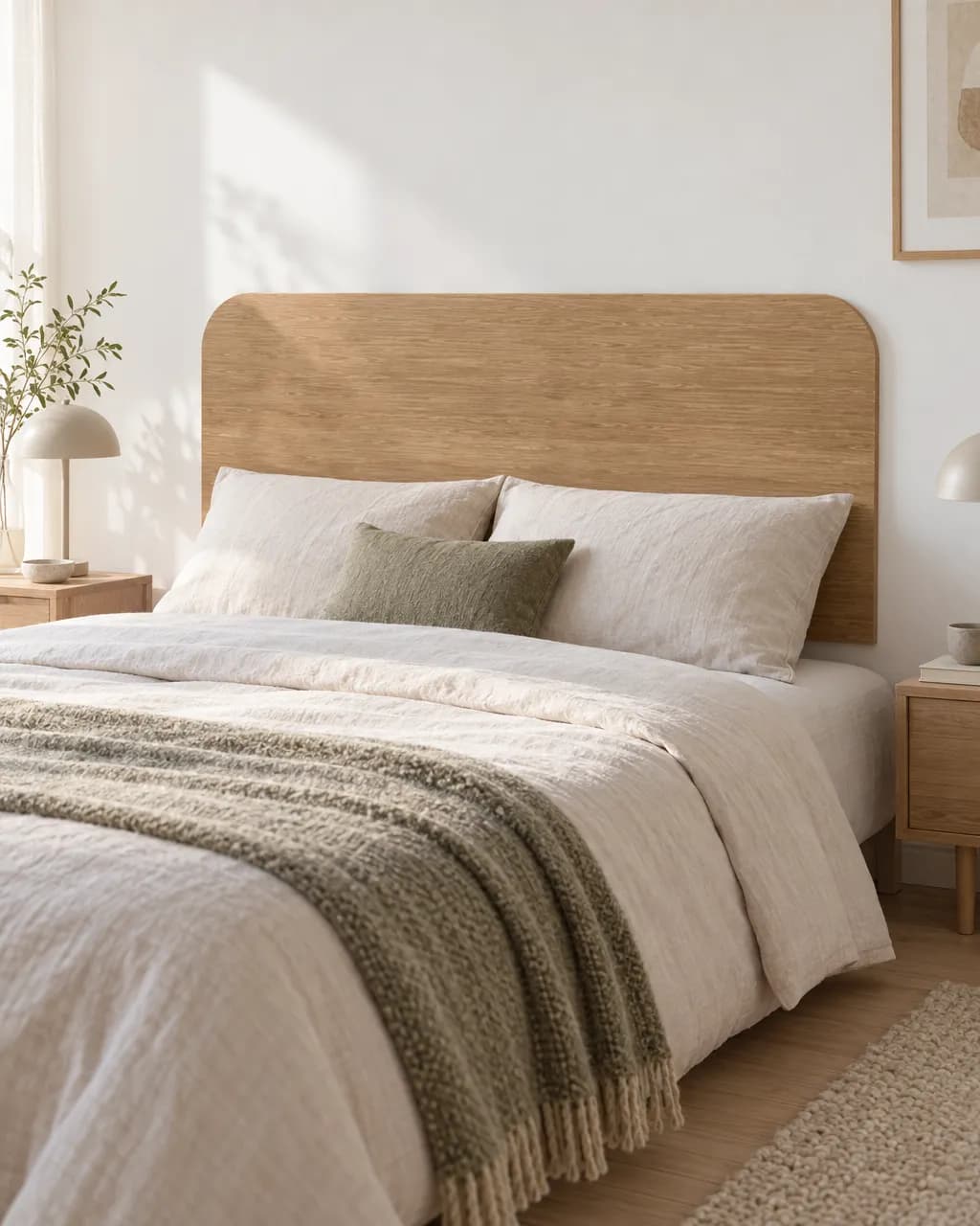 Angles doux · Tête de lit en bois