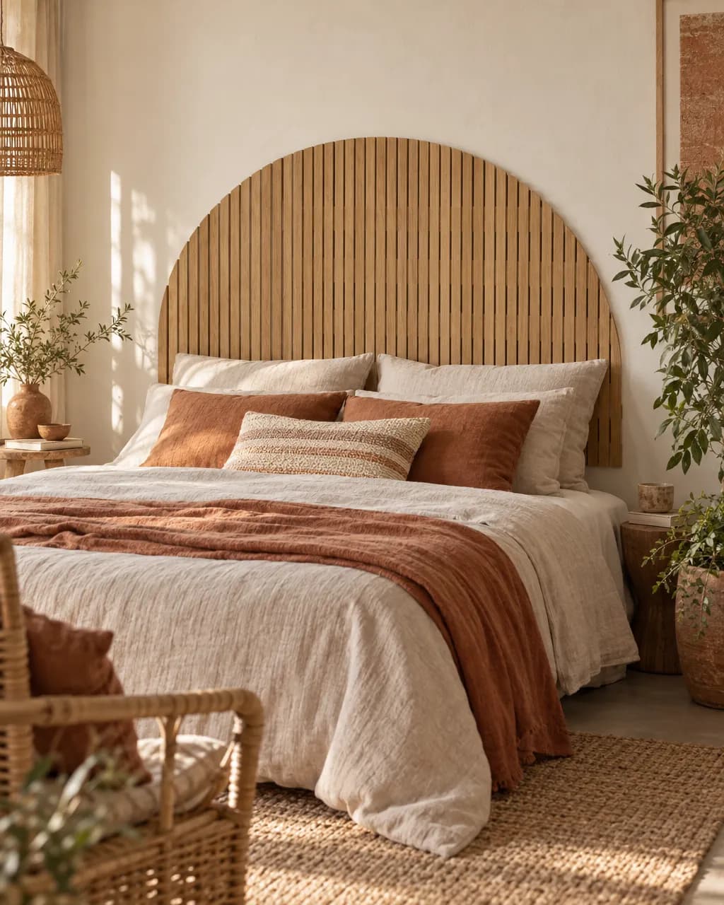 Arche · Tête de lit en bois