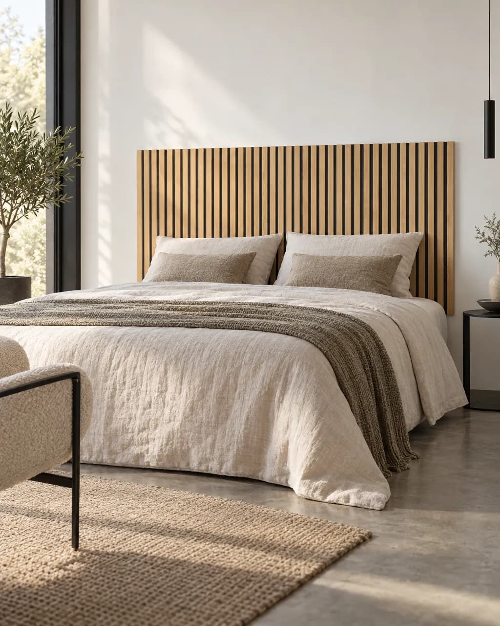 Contraste · Tête de lit en bois