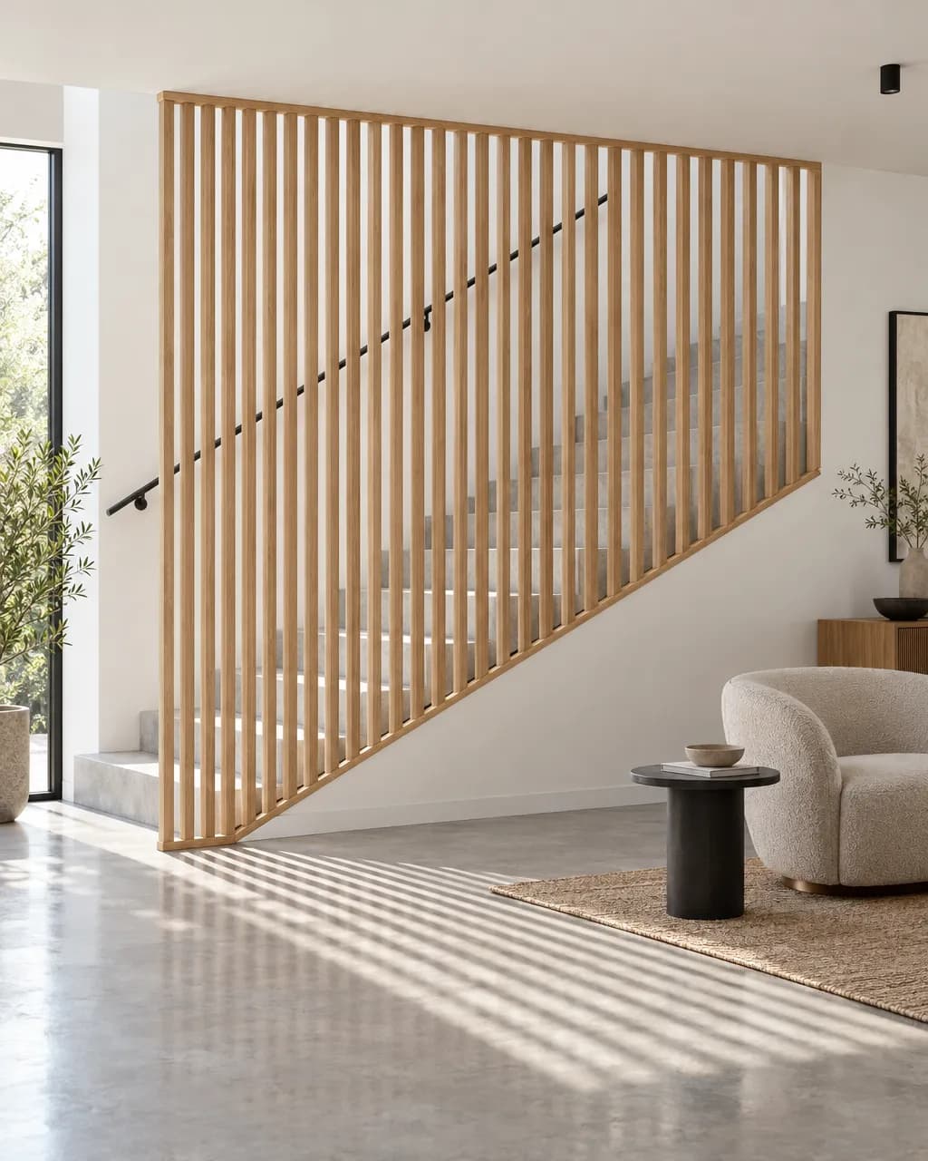 Escalier · Claustra bois intérieur