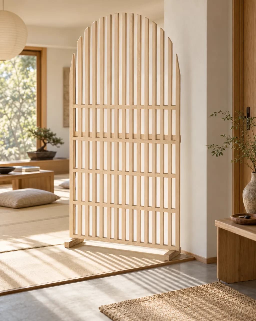 Lanterne · Claustra bois intérieur