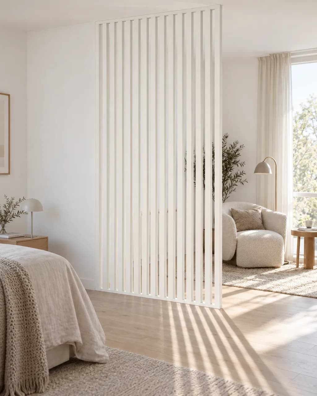 Sans perçage · Claustra bois intérieur