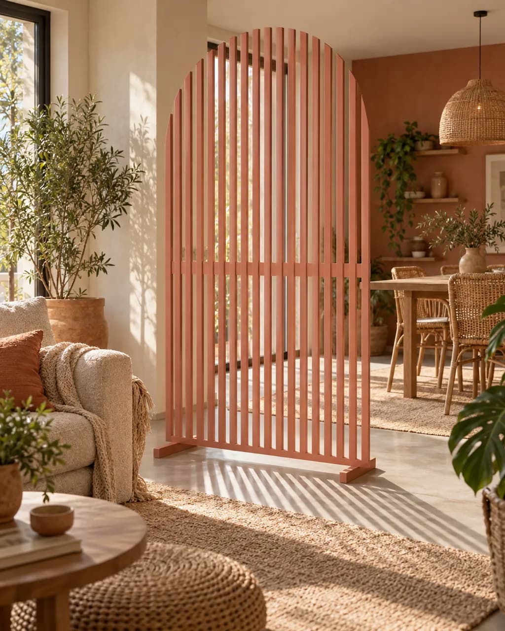Terracotta · Claustra bois intérieur